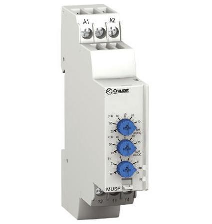 84872151 Crouzet Voltage Monitoring Relay, 1 Phase, SPDT, 20 → 80V ac/dc, DIN Rail