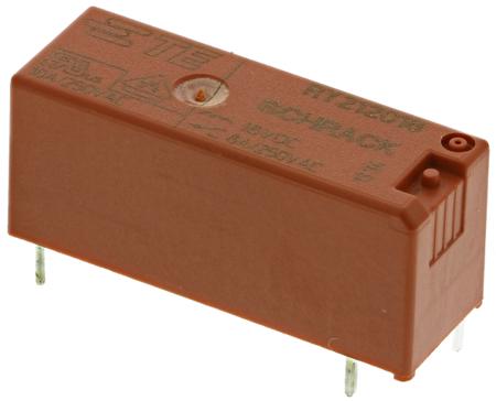 RY212018 TE Connectivity PCB Mount Power Relay, 18V dc Coil, 8A Switching Current, SPDT