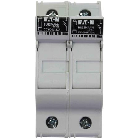 CHCC2DU Eaton 30A Rail Mount Fuse Holder for 10 x 38mm Fuse, 2P, 600V ac