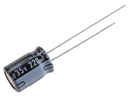 UVY1V221MPD Nichicon 220μF Aluminium Electrolytic Capacitor 35V dc, Radial, Through Hole -