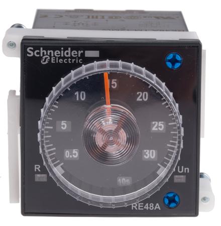 RE48ATM12MW Schneider Electric Harmony Time Series Panel Mount Timer Relay, 24 → 240V ac/dc, 2-Contact, 0.02 s →