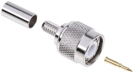 136-538 RS PRO, Plug Cable Mount TNC Connector, 50Ω, Crimp, Solder Termination, Straight Body