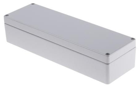 760-8995 RS PRO Grey Die Cast Aluminium Enclosure, IP66, Grey Lid, 250 x 80 x 57mm