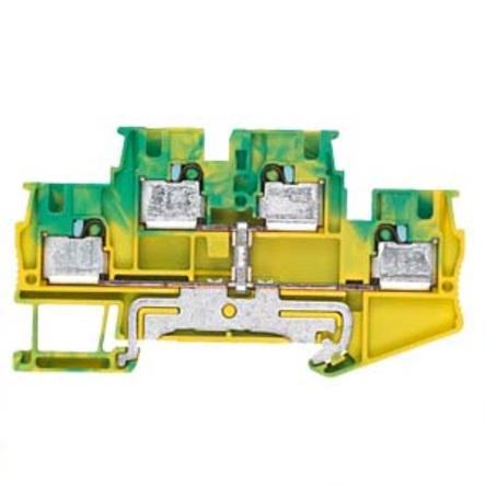 8WH6020-0CG07 Siemens 8WH Series Green, Yellow Din Rail Terminal, 4mm², 2-Level, Plug-In Termination, CSA