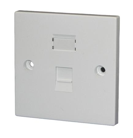 SJL1 TUK Limited White 1 Gang Faceplate ABS Socket