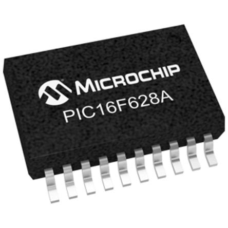 PIC16F628A-I-SS Microchip PIC16F628A-I/SS, 8bit PIC Microcontroller, 20MHz, 2048 x 14 words, 128 B Flash, 20-Pin SSOP