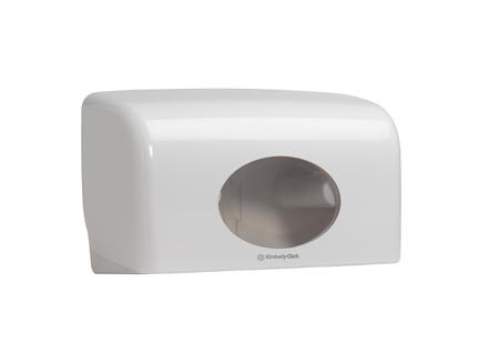 6992 Aquarius White Plastic Toilet Roll Dispenser, 180mm x 130mm x 290mm