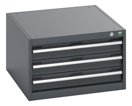 40027096-77v Bott, 3 Drawer Sheet Steel Floor Standing Cabinet, 650 x 750 x 400mm