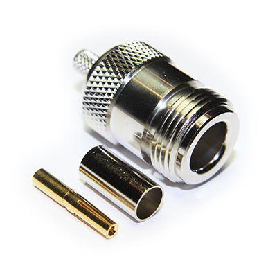 283-7134 RS PRO, jack Cable Mount N Connector, 50Ω, Crimp Termination, Straight Body