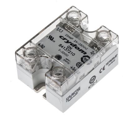 84137210 Sensata Crydom GN Series Solid State Relay, 10 A rms Load, Panel Mount, 280 V ac Load, 32 V dc Control