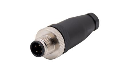 RND-205-01201 RND Connector, 4 Contacts, Cable Mount, M12 Connector, Plug, Male, IP67, RND 205 Series