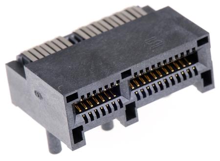 PCIE-036-02-F-D-RA Samtec PCIE Series Right Angle Female Edge Connector, Through Hole Mount, 36-Contacts, 1mm Pitch, 2-Row, Solder