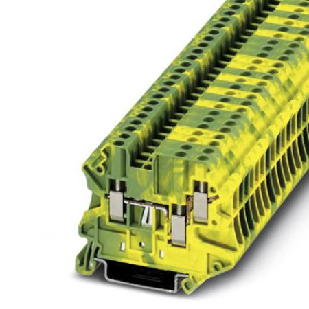 3044539 Phoenix Contact  UT 2.5-TWIN-PE Series Green, Yellow, 2.5mm², Single-Level, Screw Termination