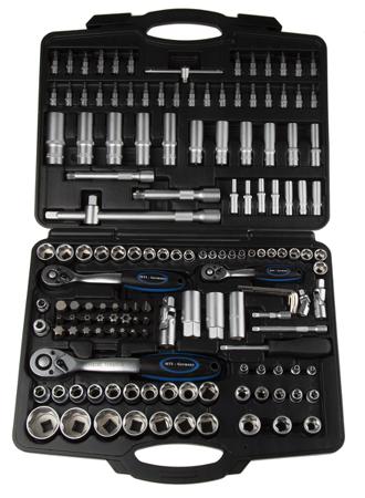 568-150 MTI 150-Piece Metric 1/2 in; 1/4 in; 3/8 in Deep Socket/Standard Socket/Bit Set with Ratchet