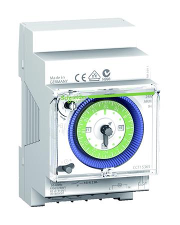 CCT15365 Schneider Electric Analogue DIN Rail Time Switch 250 V ac, 1-Channel
