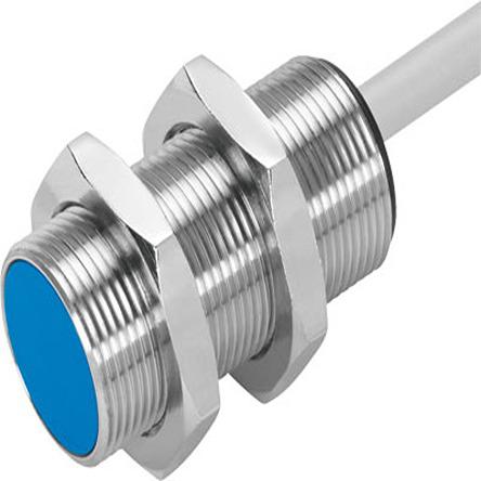 SIEH-M18B-PS-K-L Festo Inductive Threaded Barrel Proximity Sensor, M18, 8 mm Detection, PNP NO, 10 → 30 V dc