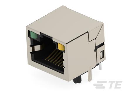 5-2501551-8 TE Connectivity 25015 Series Female Ethernet Connector, Through Hole, Cat5 Right Angle 1 Port 8 -Way