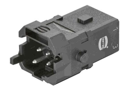 09100032601 HARTING Heavy Duty Power Connector Insert, 10A, Male, Han 1A Series, 3 Contacts