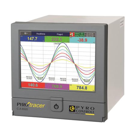 LR00201-000 Pyro Controle 6 Input Channels, 0 Output Channels, Graphical Chart Recorder Measures Humidity, Temperature