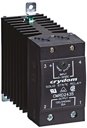 CMRD4865-10 Sensata Crydom CMR48 Series Solid State Relay, 65 A Load, DIN Rail Mount, 530 V rms Load, 32 V dc Control