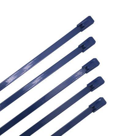 183-4196 RS PRO Blue 316 Stainless Steel Ball Lock Cable Tie, 150mm x 4.6 mm