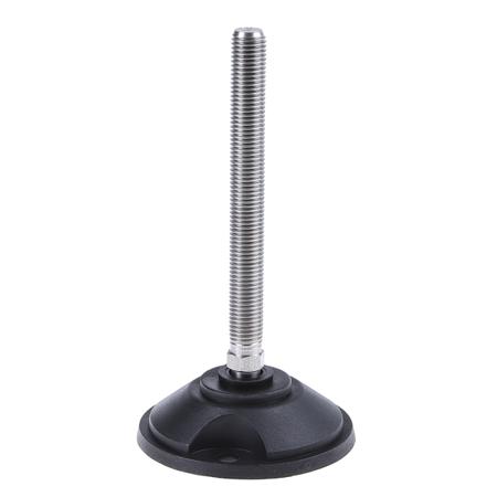A195/002 Nu-Tech Engineering M16 PA Reinforced Nylon Adjustable Foot, 2000kg Static Load Capacity 10° Tilt Angle