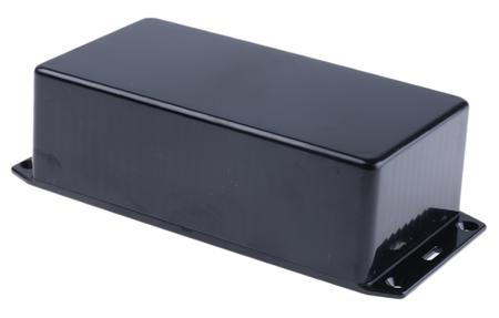 1591DFLBK Hammond 1591 Series Black Flame Retardant ABS Enclosure, IP54, Flanged, Black Lid, 150 x 80 x 46mm
