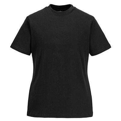 B192BKRXL Portwest Black 100% Cotton Short Sleeve T-Shirt, UK- XL