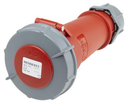 556RS MENNEKES, AM-TOP IP67 Red Cable Mount 4P Industrial Power Socket, Rated At 32A, 400 V