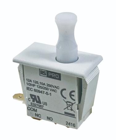 101-959 RS PRO Door Interlock Micro Switch, Plunger, SPDT 12A IP40, -37 → 85°C