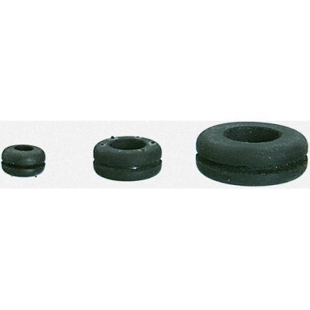 01070002010 SES Black PVC 5mm Round Cable Grommet for Maximum of 2 mm Cable Dia.