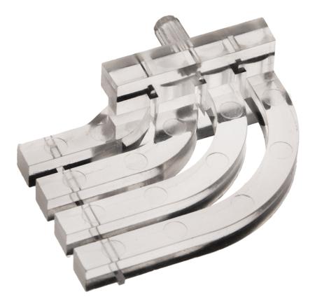 515-1023F  Dialight, PCB Mounted 4-Way Right Angle LED Light Pipe, Quad-Level-Row Clear Square Lens