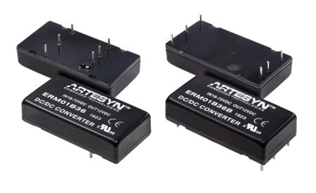 ERM01BB110B Artesyn ERM DC-DC Converter, ±12V dc/ 830mA Output, 40 → 160 V dc Input, 20W, Through Hole, +85°C Max Temp -40°C