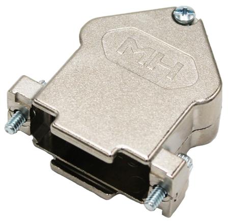 MHDU45ZK15-K MH Connectors MHDU45 Series Zinc Angled D Sub Backshell, 15 Way, Strain Relief
