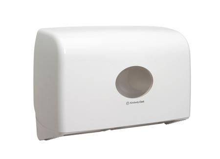 6947 Aquarius White Plastic Toilet Roll Dispenser, 300mm x 470mm x 130mm