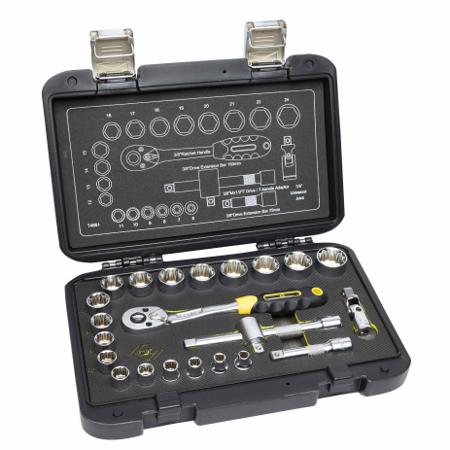 T4661 CK 23-Piece Metric 3/8 in Standard Socket Set with Ratchet, 12 point