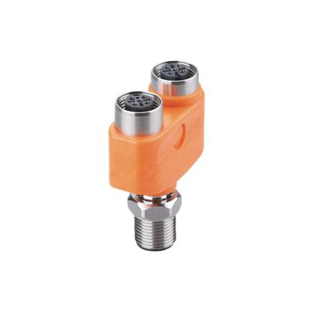 EBT011 ifm electronic Side Entry, Top Entry 1 Pole M12 Plug to 2 Pole M12 Socket Adapter