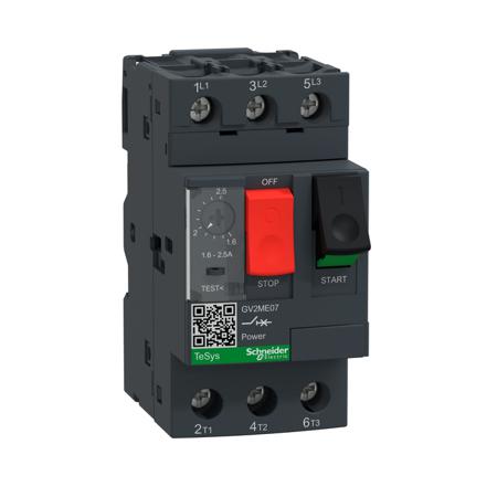 GV2ME07 Schneider Electric TeSys 690 V Motor Protection Circuit Breaker, 3P Channels, 1.6 → 2.5 A, 3 kA
