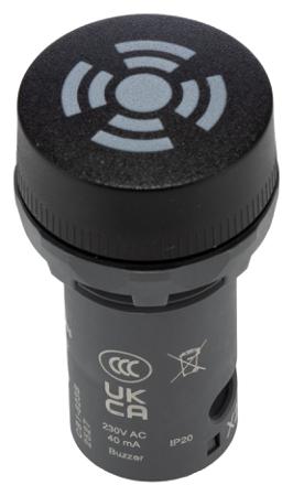 1SFA619600R6236--CB1-623B ABB, Compact, Panel Mount Yellow LED Buzzer, 22mm Cutout, IP66, IP67, IP69K, Round, 230 V ac