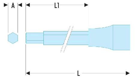 SHP-12LA Facom 12mm Hex Socket With 1/2 in Drive , Length 100 mm