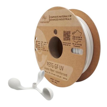 NAPTGGF2200WT NANOVIA 2.85mm White PETG 3D Printer Filament, 2kg