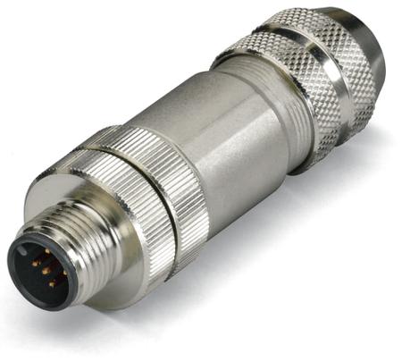 756-9207-060-000 WAGO Industrial Circular Connectors, 5 Contacts, Plug-In, M12 Connector, Plug, Male, IP67, 756 Series