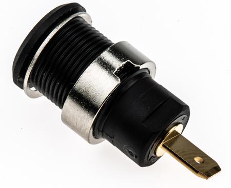 23-3000-21 Multi Contact Black Female Banana Plug - Tab, 1kV