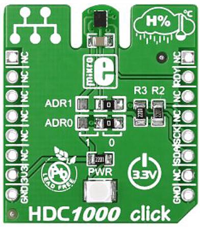 MIKROE-1797 MikroElektronika Humidity Click Humidity Sensor, Temperature Sensor Add On Board MikroBus