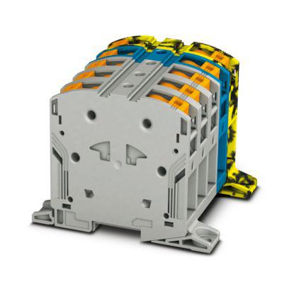 1091229 Phoenix Contact  PTPOWER Series Black/Yellow, Grey, 10 → 70mm², 8-Level, Push In Termination