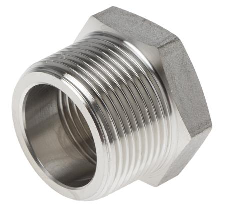 826-7093 RS Pro Stainless Steel Hexagon Straight Bush 1-1/4in R(T) Male x 1in Rc(T) Female 1.11in
