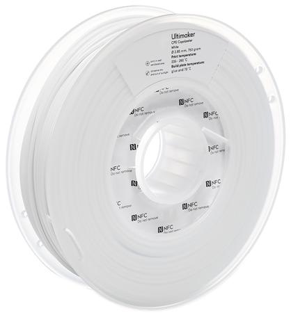 1632 Ultimaker 2.85mm White CPE 3D Printer Filament, 750g