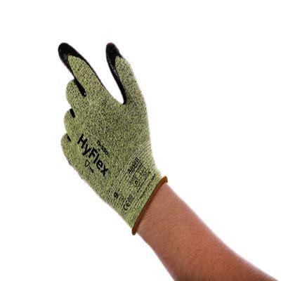 11550070 Ansell HyFlex 11-550 Black Nylon, Spandex Abrasion Resistant, Cut Resistant Gloves, Size 7, Nitrile Coating