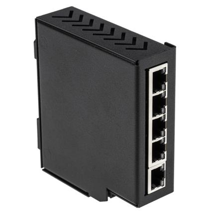 144-8675 RS PRO DIN Rail Mount Industrial Ethernet Switch, 5 RJ45 Ports, 10/100Mbit/s Transmission