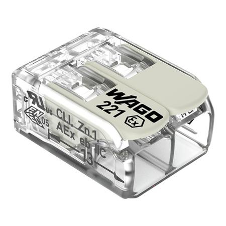 221-682 WAGO 221 Series Connector, 2-Way, 37A, 20 → 10 AWG Wire, Cage Clamp Termination